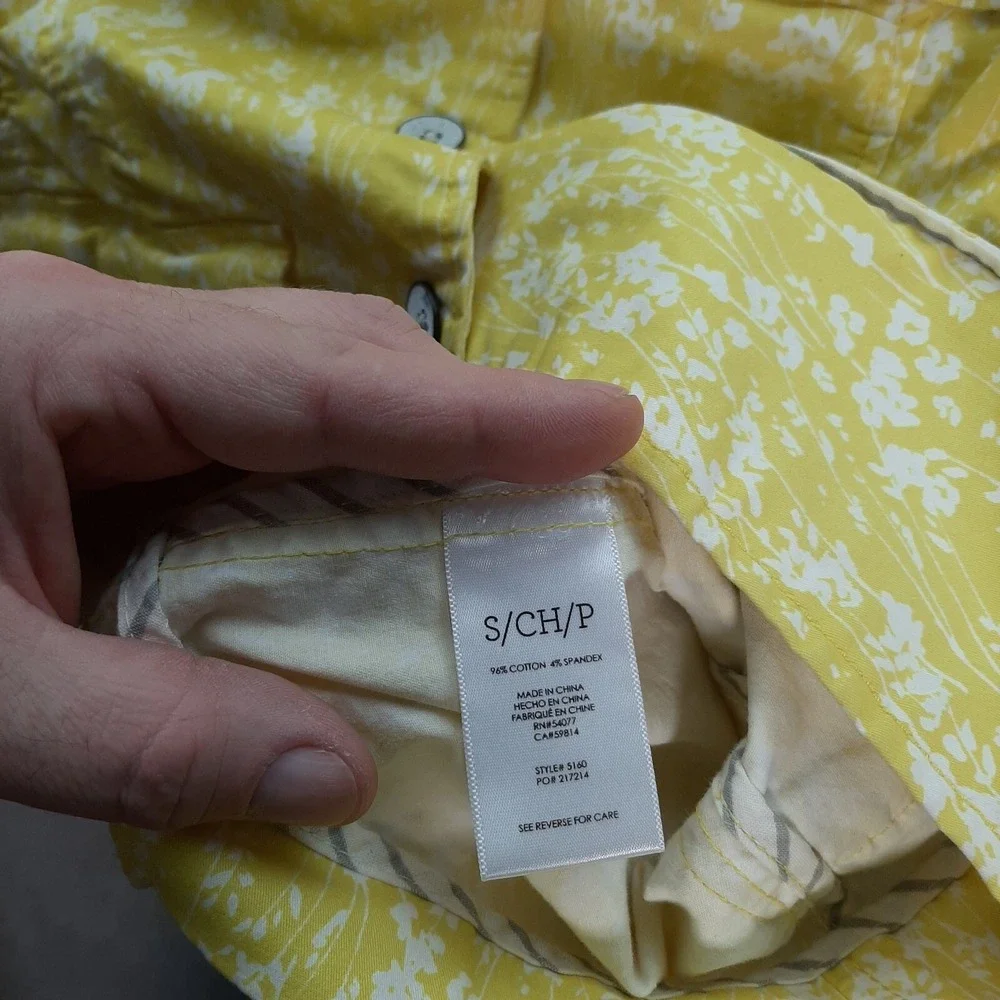 Cabi Jacket Womens Small Daisy Spring Yellow Floral Field Jacket‎ Preppy Casual